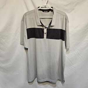 2UNDR Polo Golf Shirt Mens Size XXL Short Sleeve Rockin' Lt Grey Guitars Design